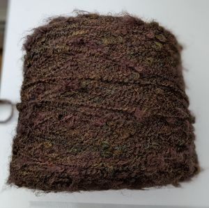 Soft French Boucle Brown cone yarn, mixture of fibers, Made in France